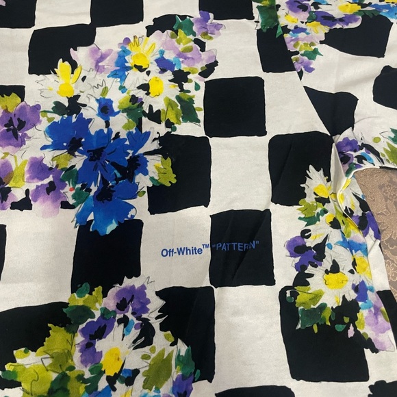 Off White Mens Check Flowers Multicolor Sz XXL - Picture 11 of 12